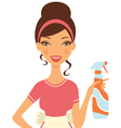Housewife cleaning vector image