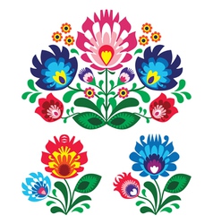 Polish floral folk embroidery pattern vector image