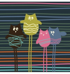 Pattern owls vector image