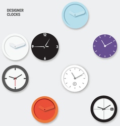 Designer Wall Clocks vector image