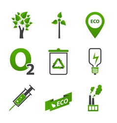 Set of ecology icons vector image