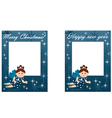 New Year and Christmas card vector image
