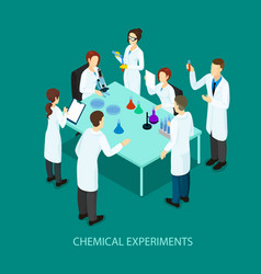 Isometric chemical research template vector image