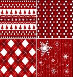 Seamless patterns with christmas texture vector image