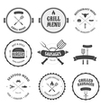 Restaurant menu vintage design elements set vector image