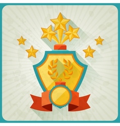 Grunge background with trophies and awards vector image