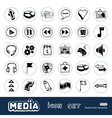 Media and arrows web icons set vector image