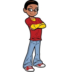 Handsome Black Teen vector image