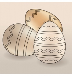 Set of different Easter eggs vector image