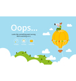 Oops error page with hot air balloon vector image