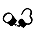 Handcuffs silhouettes on white background vector image