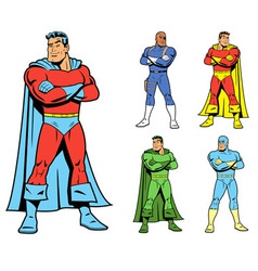 Classic Superhero and Cool Variations Image Set vector image