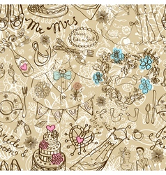 Seamless wedding background vector image