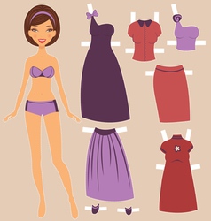Paper doll vector image