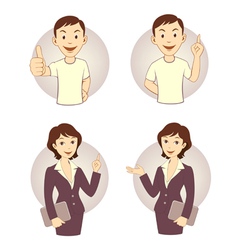 Gesturing business person set vector image