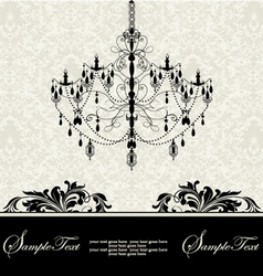 Invitation vintage card with floral ornament and c Invitation vintage card with floral ornament and c vector image