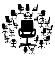 Office chairs silhouettes vector image
