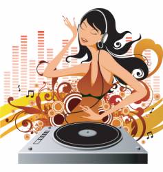 Fashion model Dj vector image