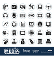 Media and social network web icons set vector image