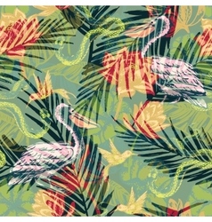 Seamless exotic pattern with abstract palm leaves Seamless exotic pattern with abstract palm leaves vector image