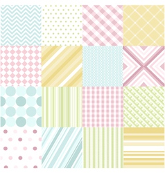 Seamless patterns with fabric texture vector image