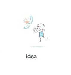 A man catches his idea vector image