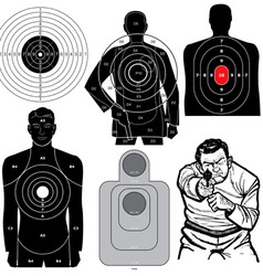 Set of 6 Shooting Targets vector image