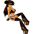 Sexy Brunette Cowgirl vector image