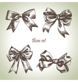 Set of bow Hand drawn of ribbons vector image