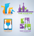 Ollection of wine glass cocktail and coffee symb vector image