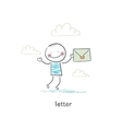 A man and a letter vector image