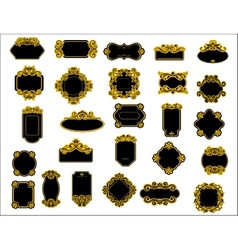 Black and yellow borders or frames vector image