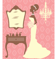 Beautiful bride in dressing room vector image