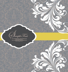 Gray invitation with white floral elements vector image