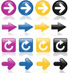 Colorful glossy arrows vector image
