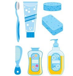 Set of things for bathing vector image