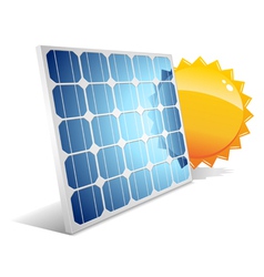 Solar panel with sun vector image