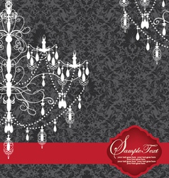 Romantic Invitation Card Design With Chandelier vector image