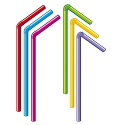Colorful drinking straws vector image