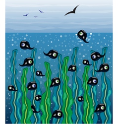 Cute picture with tadpoles vector image
