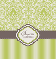 GREEN DAMASK INVITATION CARD vector image