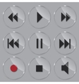 Set of media glass icons vector image