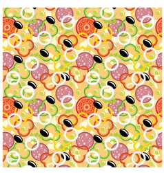 Seamless pizza pattern vector image