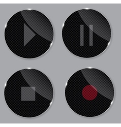 Set of media glass icons vector image