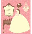 Bride in dressing room vector image