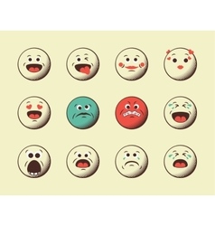 Set of retro emoji emoticons Set of retro emoji emoticons vector image