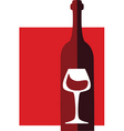 Bottle and glass vector image
