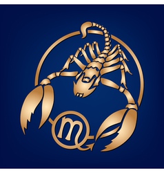 Scorpion Zodiac Sign on the blue background vector image