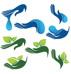 Collection of eco and beauty symbols vector image