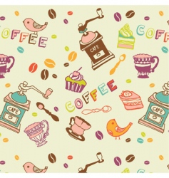 Coffee seamless pattern vector image